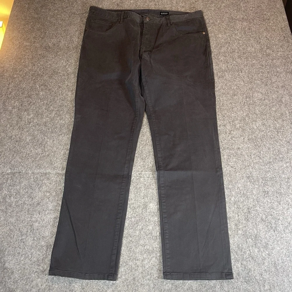 7Diamonds Clifton Slim Straight Jeans Mens 38x32 Durable Stone Grey Chino Pant